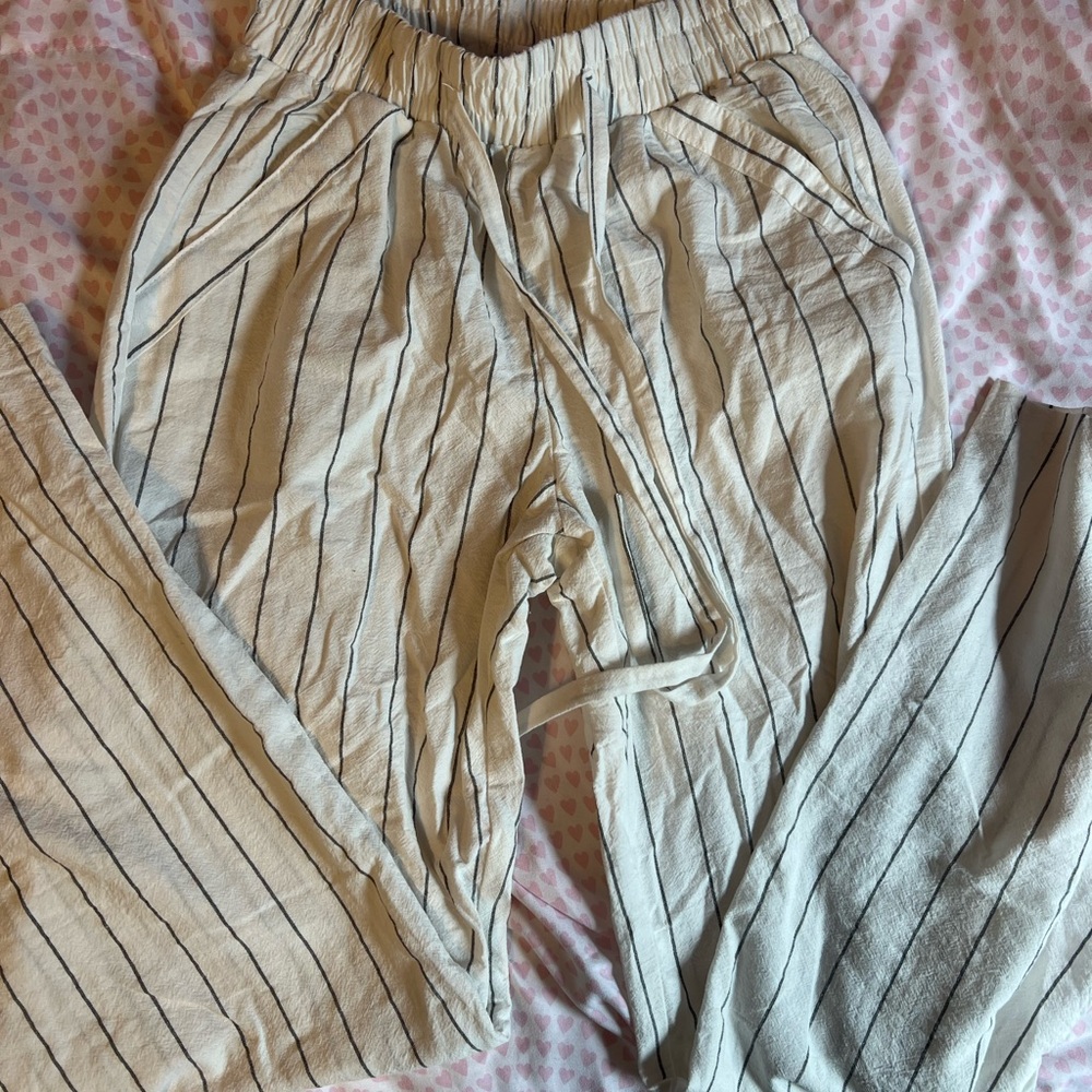 Striped Cream Pants